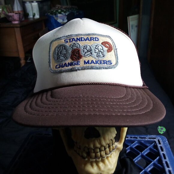 Deadstock Vintage Standard Change Makers Patch Snap Trucker Hat Cap - Picture 1 of 7